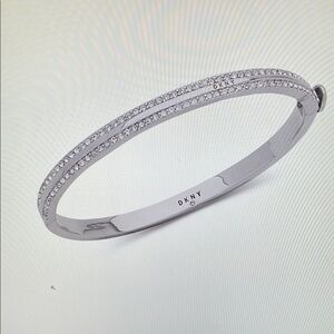 DKNY Silver Pave Bangle Bracelet